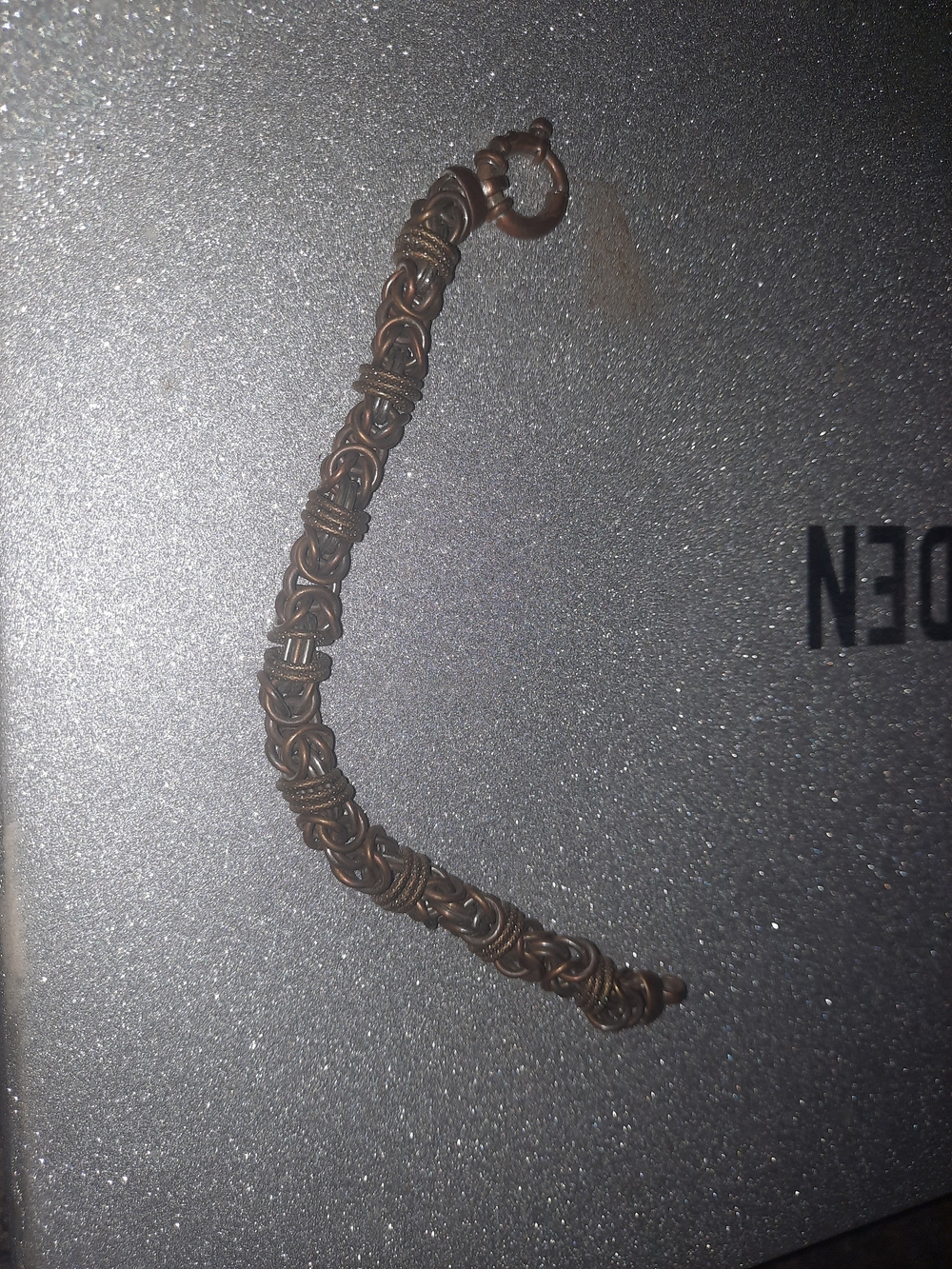 Womens Brown Braided Chain Bracelet
